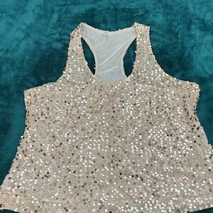 Sequin Embellished light pink/ rose goldTank Top